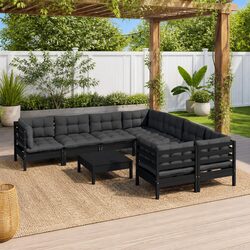 Stylish 9 Piece Garden Lounge Set for Outdoor Living