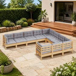 Transform Your Outdoor Space with 10-Piece Lounge Set