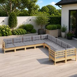 Elevate Your Outdoor Space with 10-Piece Lounge Set