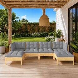 Elegant Outdoor Patio Furniture Set with Grey Cushions