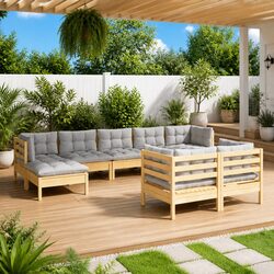 Enhance Your Outdoor Space with 9 Piece Lounge Set