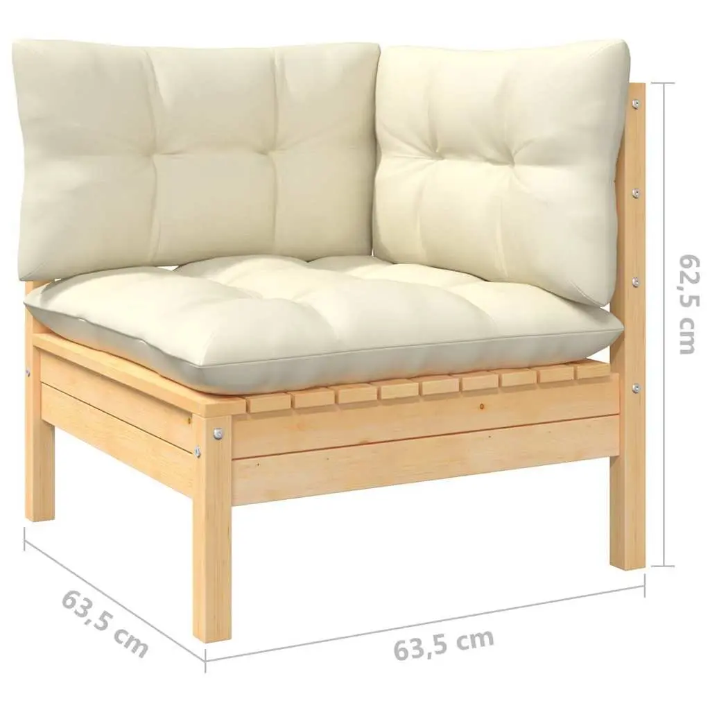 10PieceOutdoorLoungeSetPinewoodConstructionComfortCushionsGardenFurniture