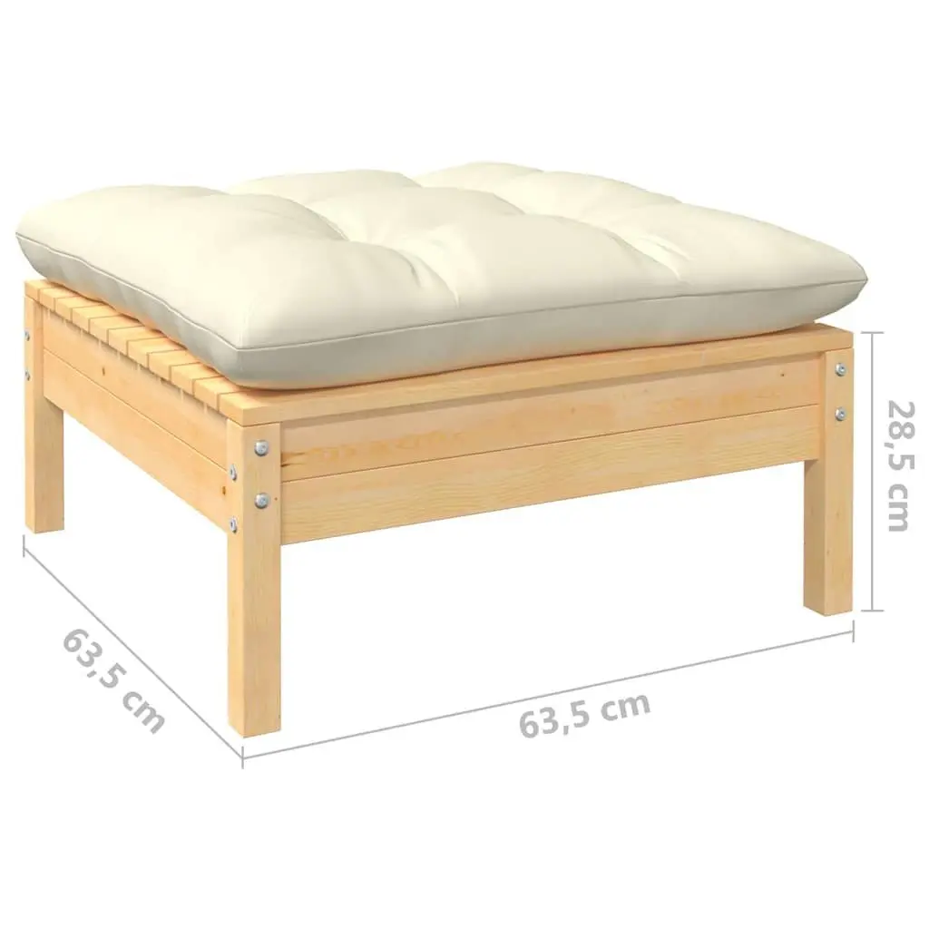 10PieceOutdoorLoungeSetPinewoodConstructionComfortCushionsGardenFurniture