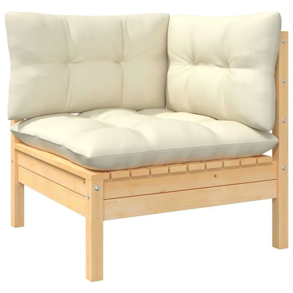 Garden Lounge Set 11 Piece Outdoor Patio Furniture Cream Cushions Modular