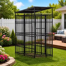 Spacious Outdoor Dog Kennel with Protective Roof