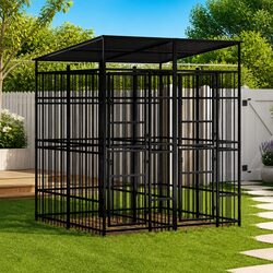 Outdoor Dog Kennel for Active Pets with Roof