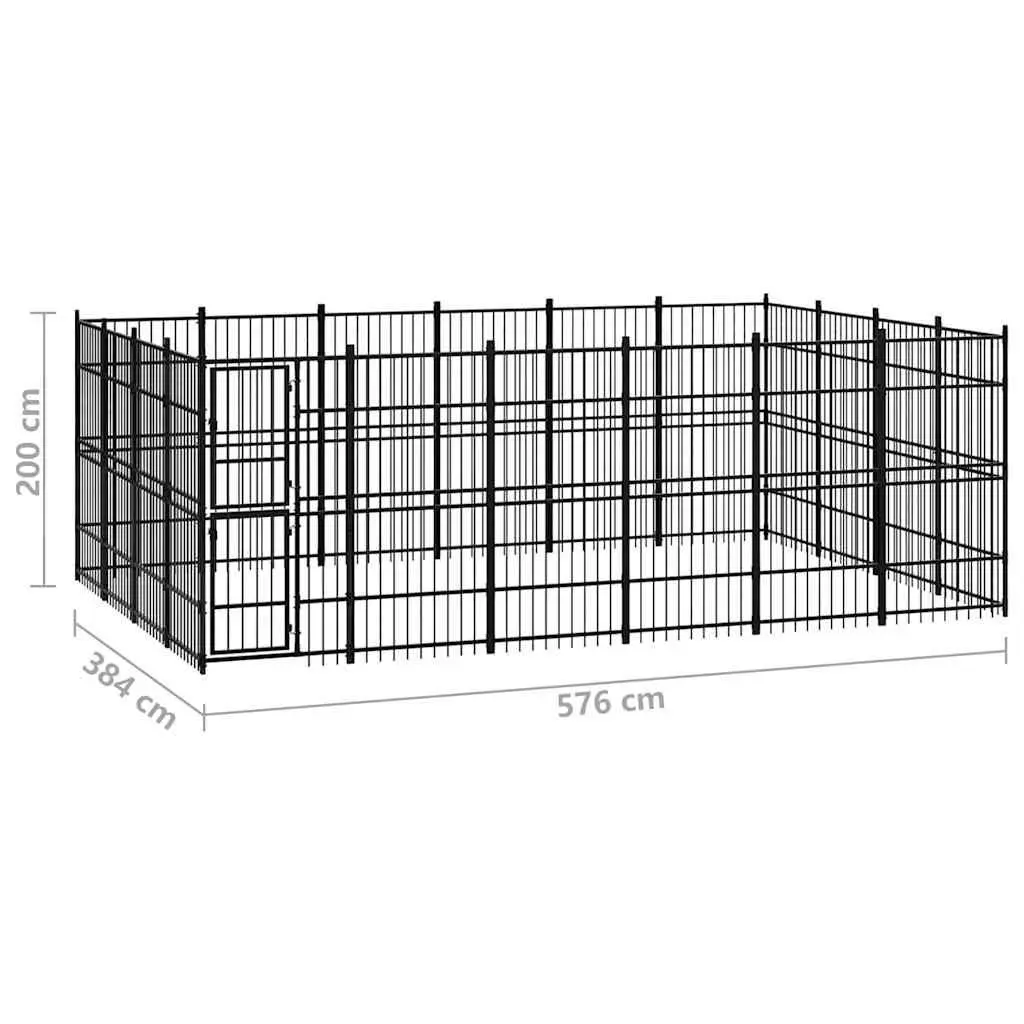 Dog Kennel Outdoor Run Enclosure 22.12 m² Steel Exercise Pen Safe Play Space