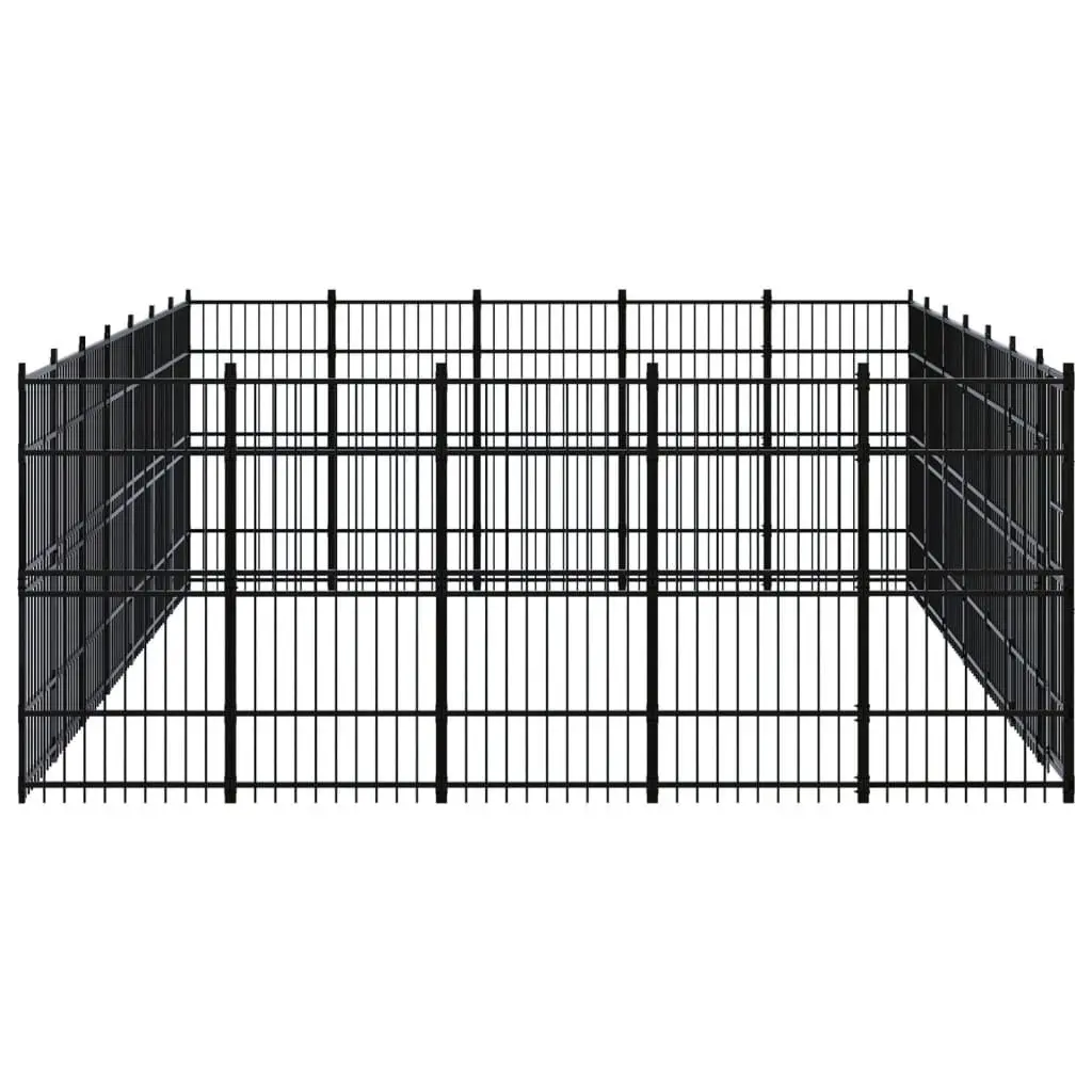 Dog Kennel Large Steel Outdoor Exercise Run Enclosure Black