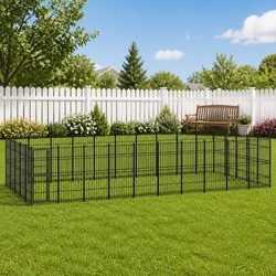 Spacious Outdoor Steel Dog Kennel for Active Play