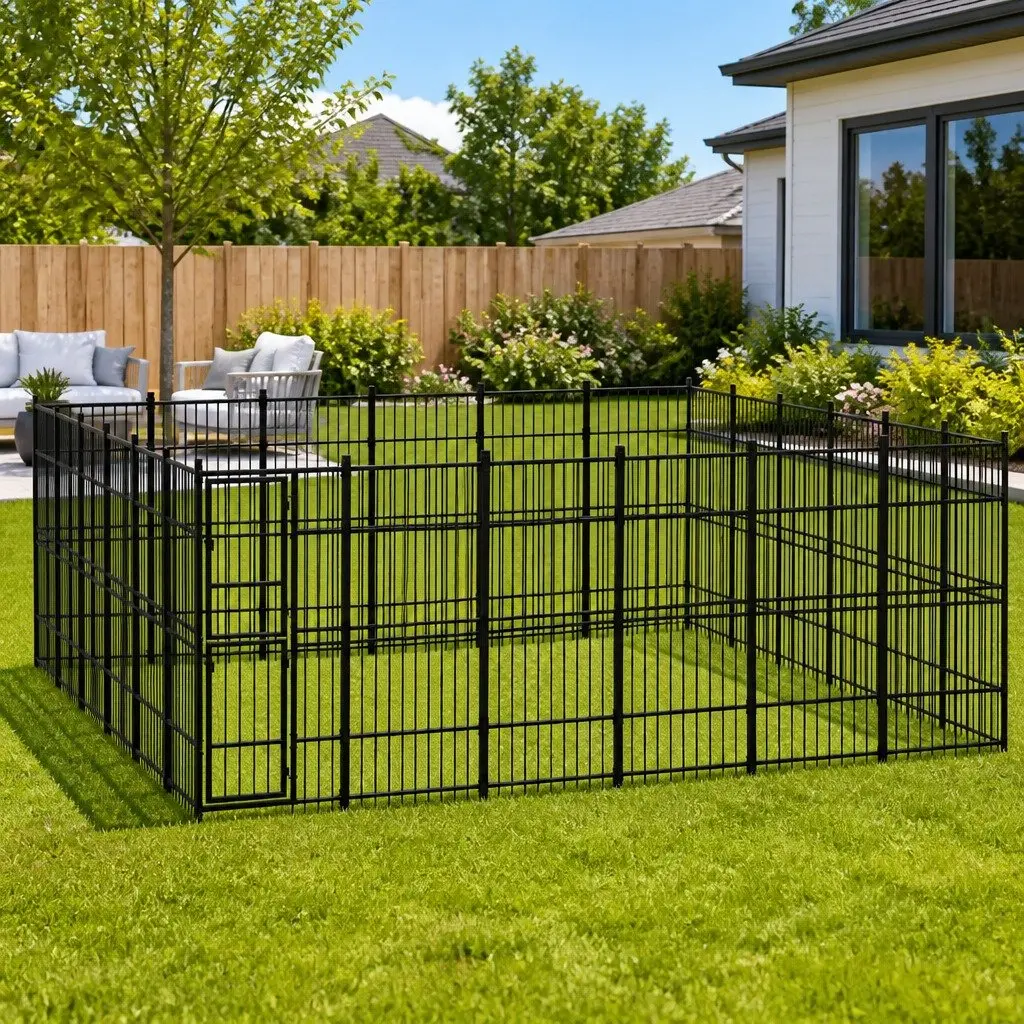 Dog Kennel Large Steel Outdoor Run Exercise Enclosure Secure Lockable