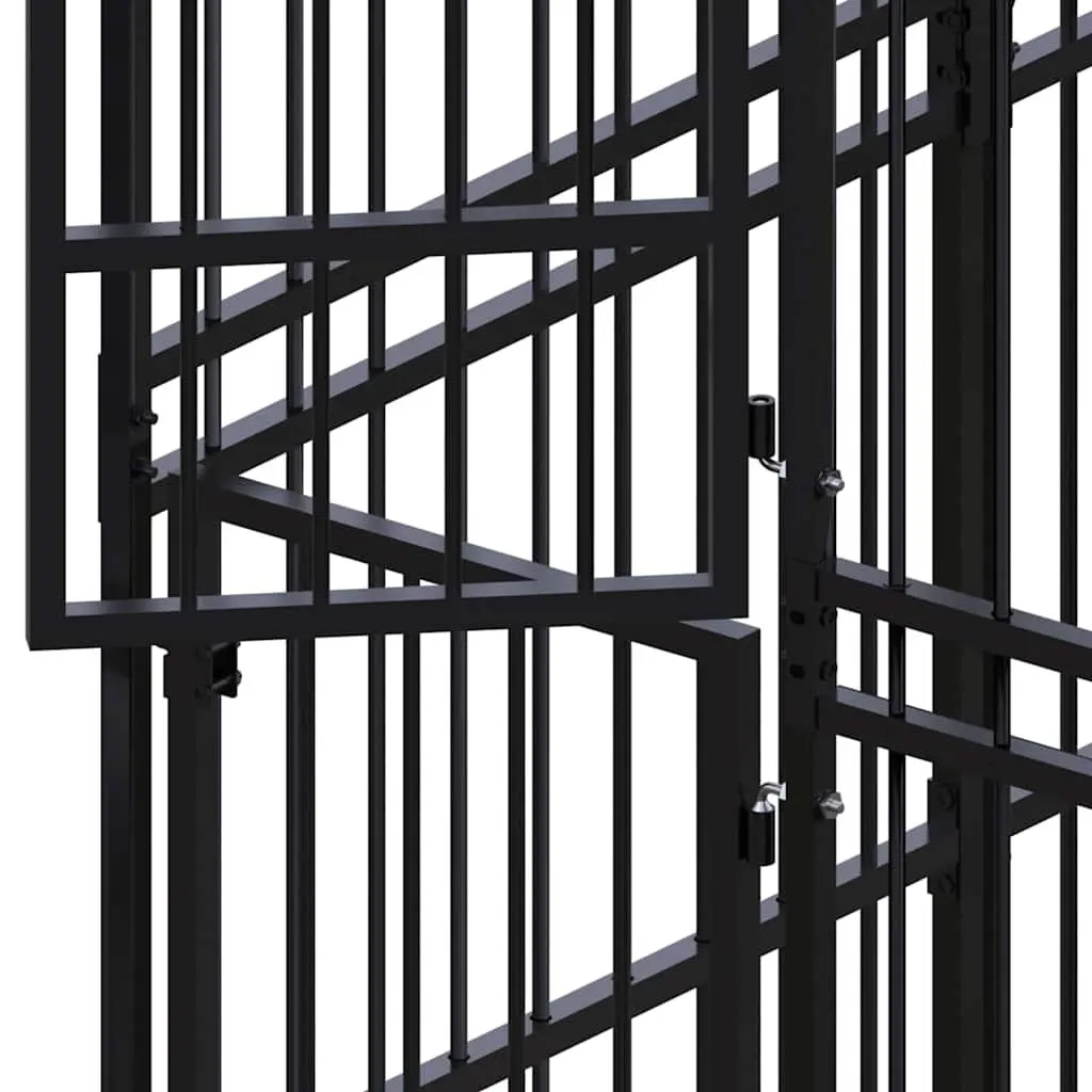 Dog Kennel Outdoor Steel Exercise Run Enclosure Spacious Safe Area