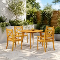 Enhance Your Outdoor Space with 4 Acacia Dining Chairs