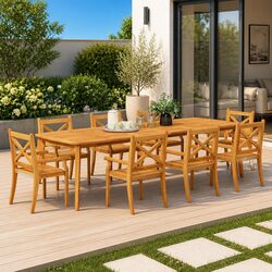 Enhance Your Patio with 8 Stylish Wooden Dining Chairs