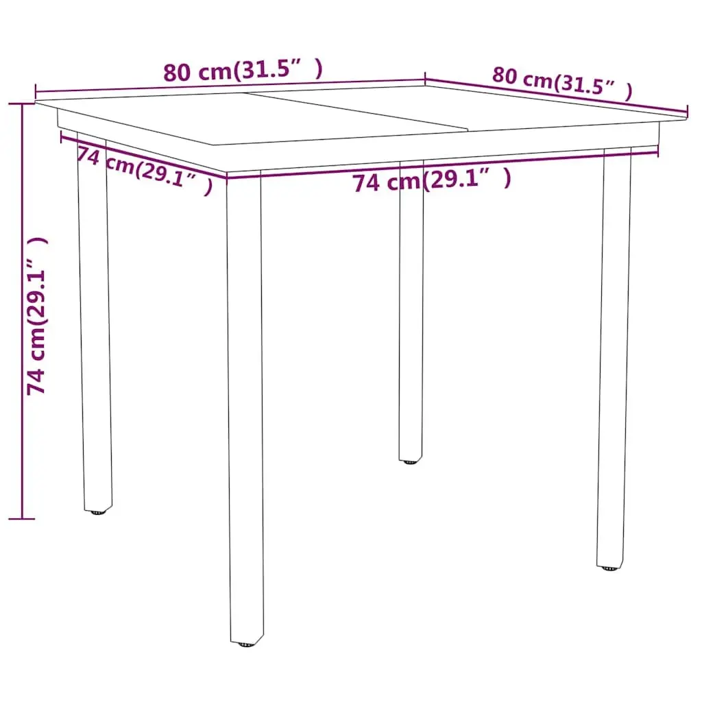 Garden Dining Set 3 Piece Black Glass Table Patio Chairs Powder-coated Steel Frame