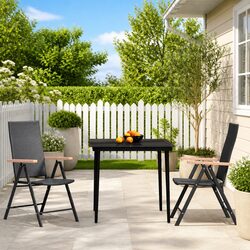 Outdoor Garden Dining Set: 3-Piece with Rattan Chairs