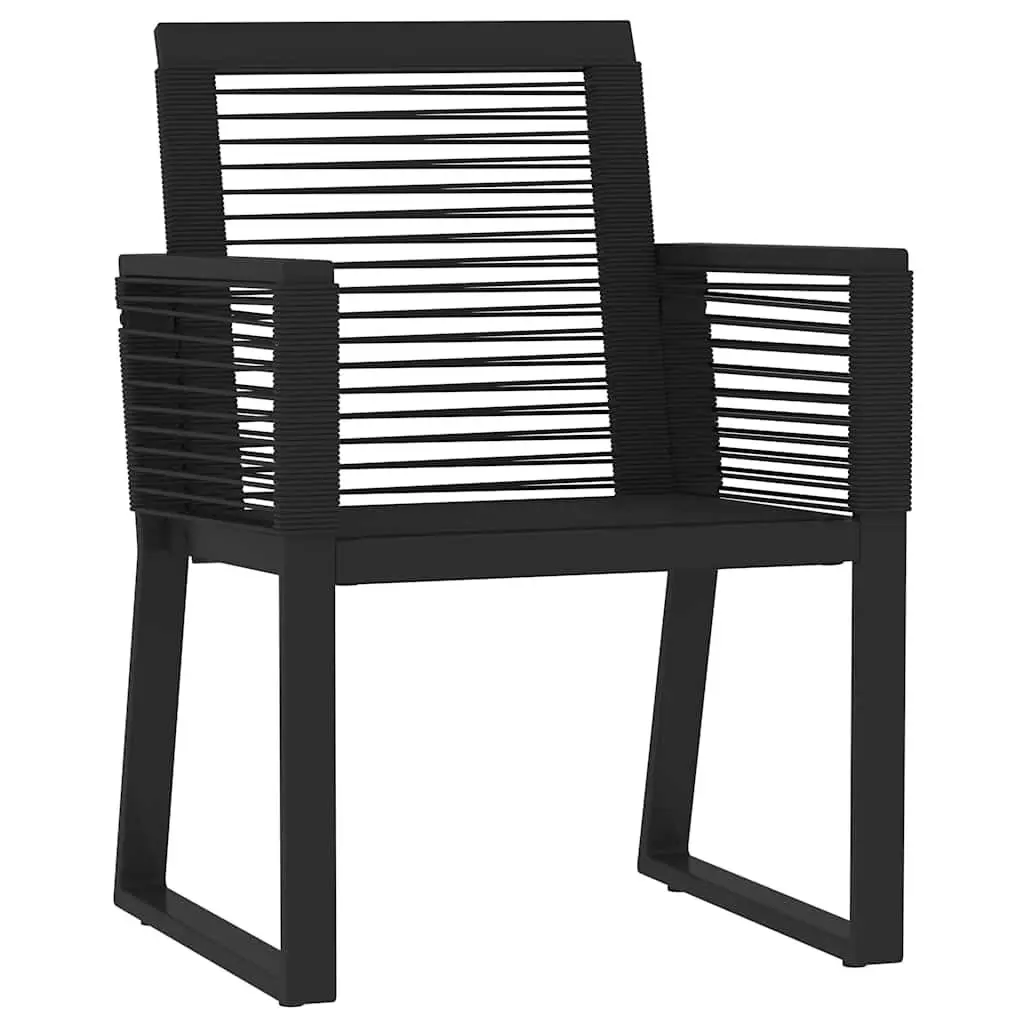 3 Piece Garden Dining Set Black Glass Top Table and Rattan Chairs Outdoor Patio Furniture