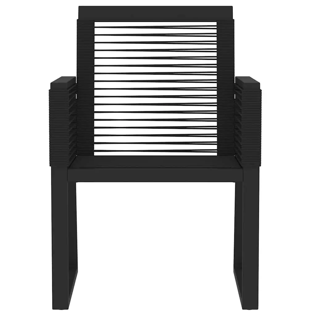 Garden Dining Set 5 Piece Outdoor Table with Glass Top and Rattan Chairs Black Steel