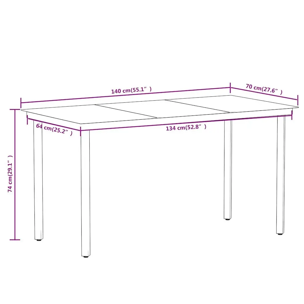 Garden Dining Set 5 Piece Outdoor Patio Table with Glass Top and Rattan Chairs Black Steel Frame