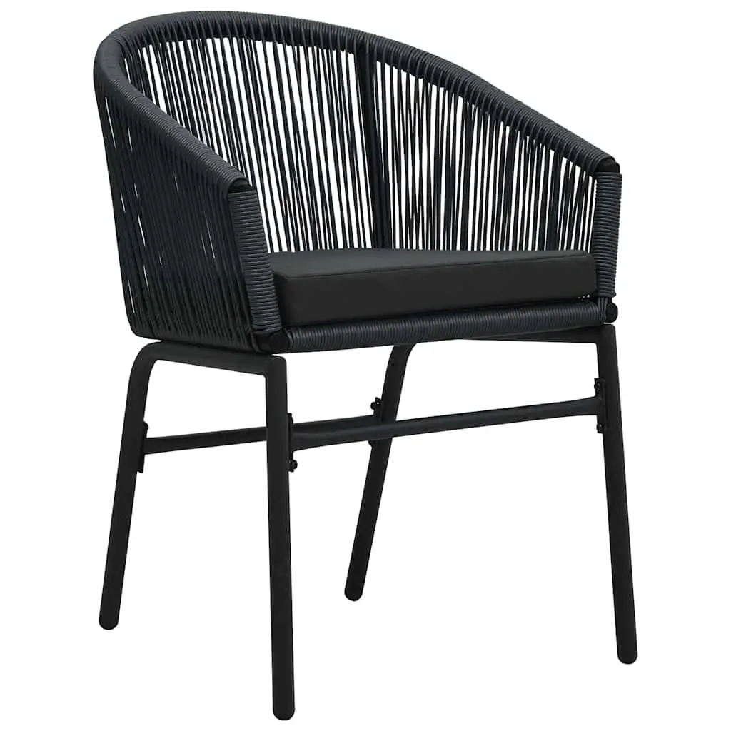 Outdoor Dining Set 5 Piece Black Steel Frame Glass Top Table and Chairs for Al Fresco Entertaining