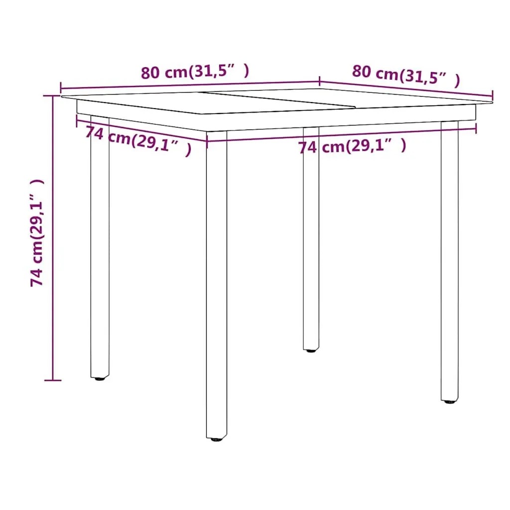 Garden Dining Set 3 Piece Outdoor Table and Chairs with Cushions Black