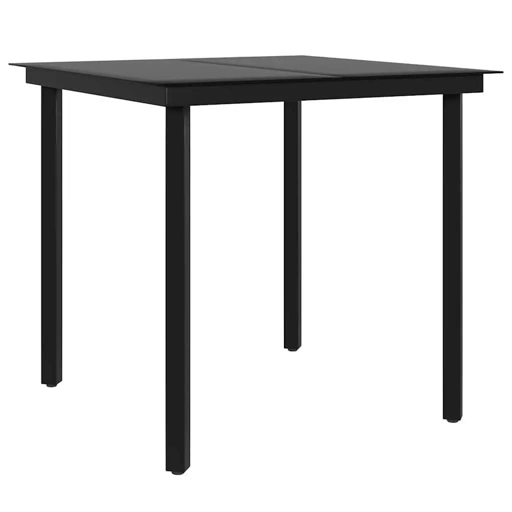 Outdoor Dining Set 3 Piece Sturdy Steel Frame Water Resistant Rattan with Cushions Beige and Black