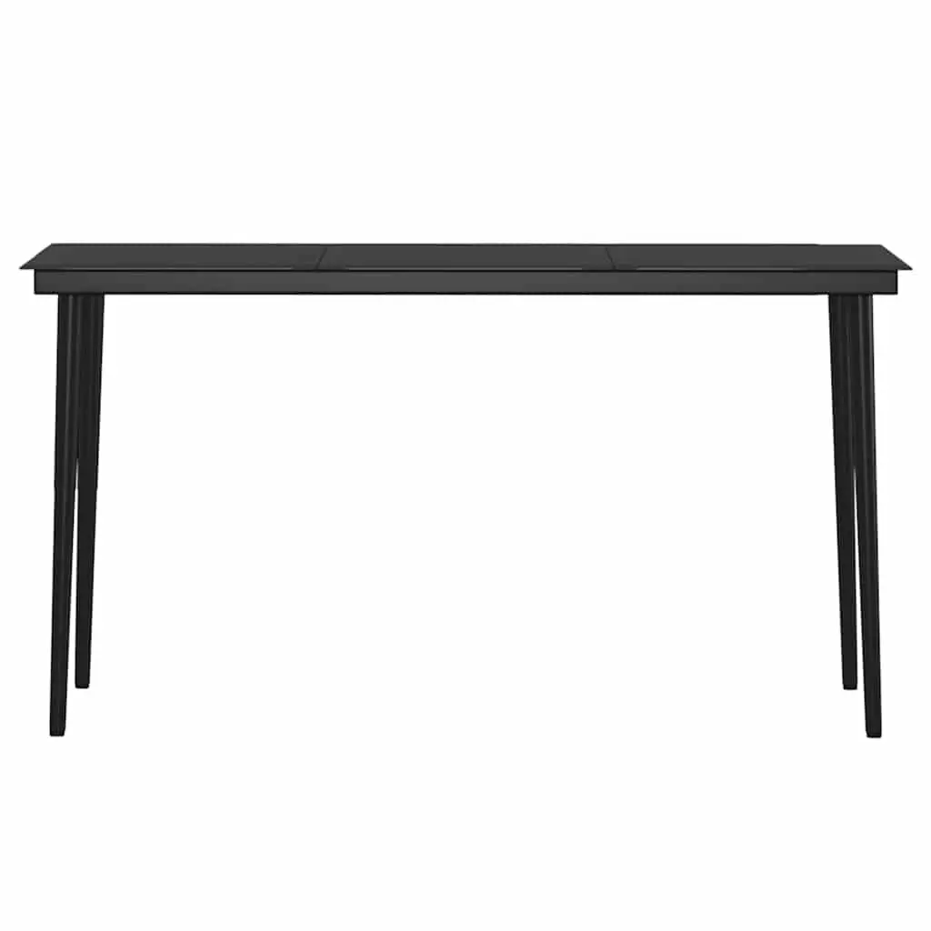 Outdoor Dining Set 7 Piece Grey Black Cushioned Table and Chairs