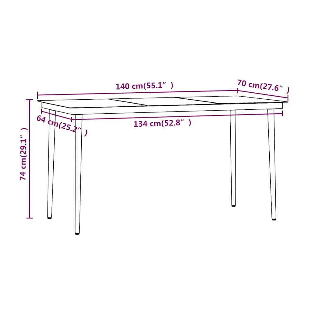 Garden Dining Set 5 Piece Outdoor Furniture Table with Cushions Brown