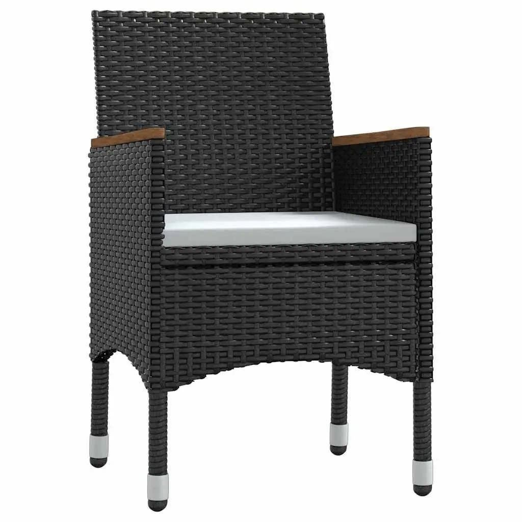 Garden Dining Set 5 Piece Outdoor Furniture Black Rattan Table and Chairs