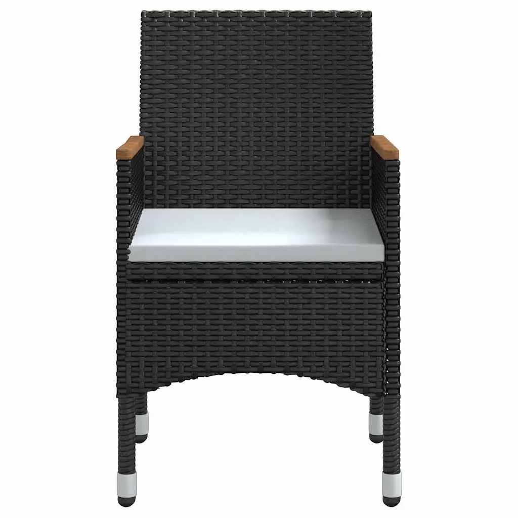Garden Dining Set 5 Piece Outdoor Furniture Black Rattan Table and Chairs