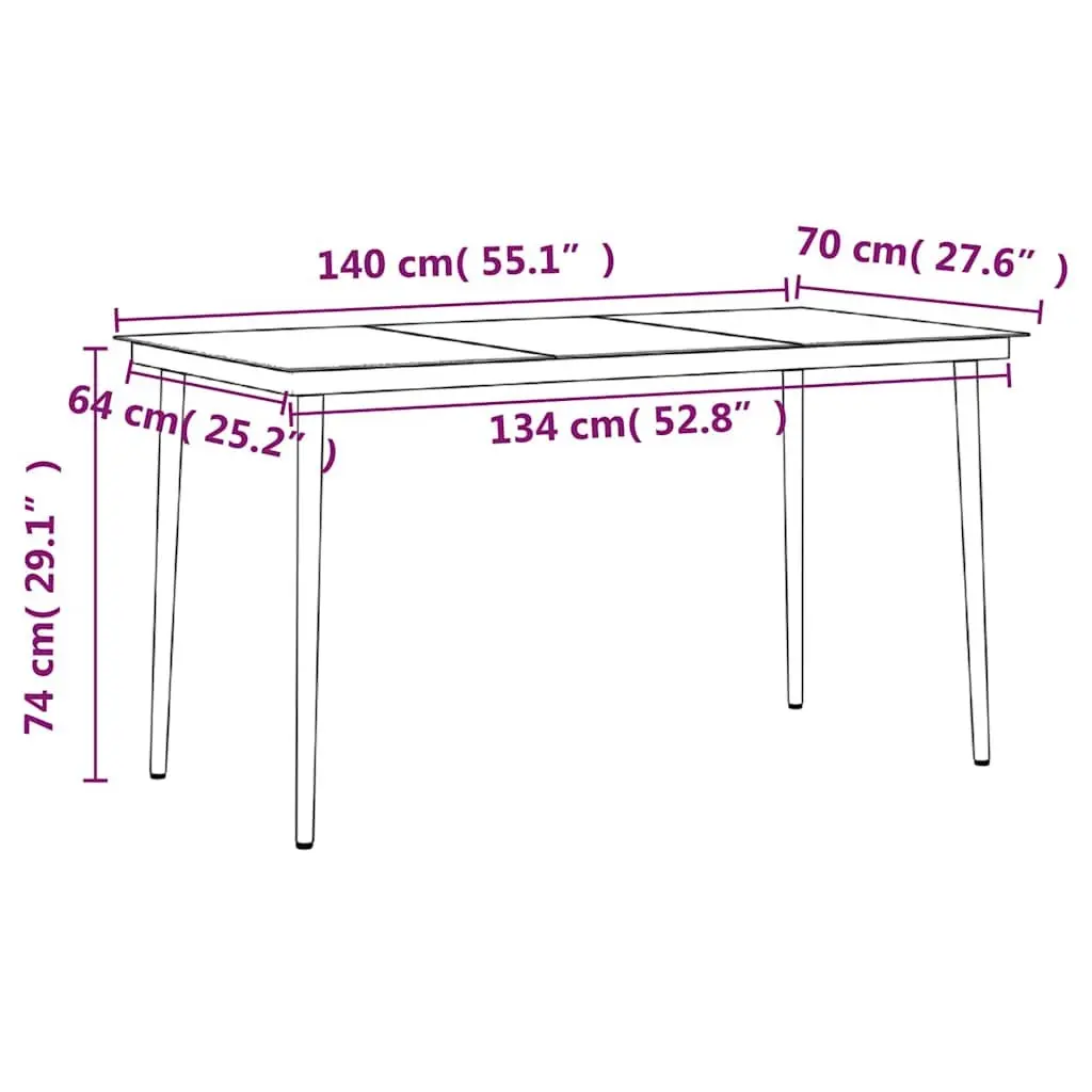 Outdoor Dining Set 5 Piece Grey Black Cushioned Chairs Glass Table Steel Frame