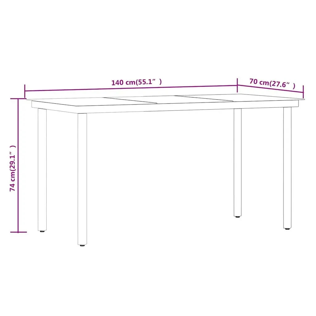 Outdoor Dining Set Grey 7 Piece Garden Furniture with Cushions and Glass Top for Patio