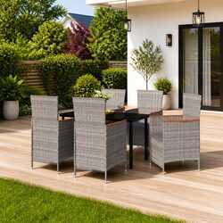 Stylish 7 Piece Grey Outdoor Dining Set for Patios