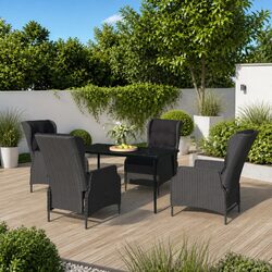 Elevate Your Outdoor Dining with 5-Piece Grey Set