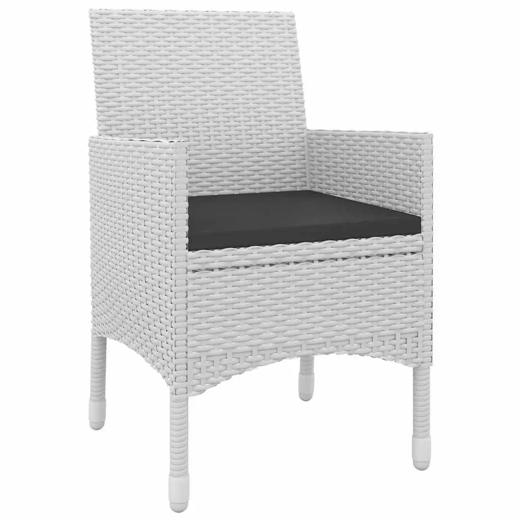 5 Piece Outdoor Dining Set Garden Table Chairs Poly Rattan Glass