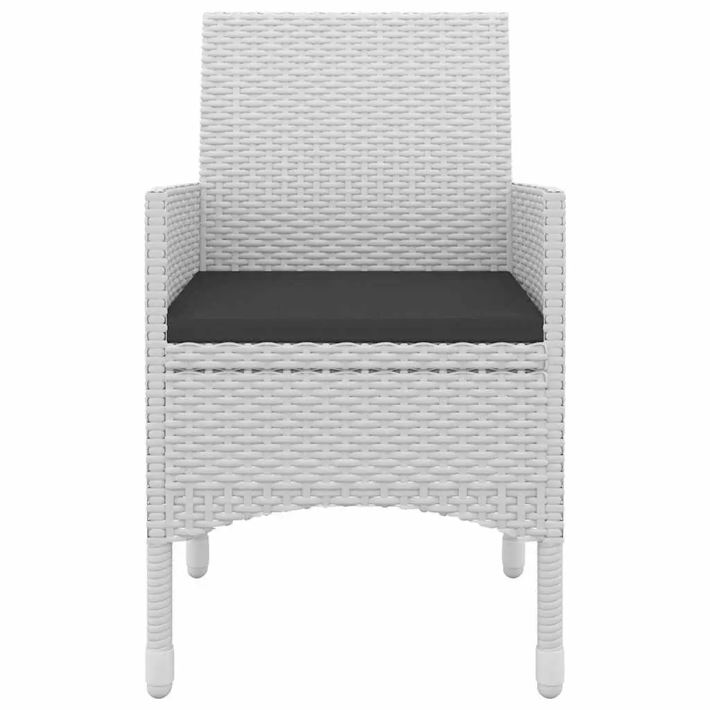 5 Piece Outdoor Dining Set Garden Table Chairs Poly Rattan Glass