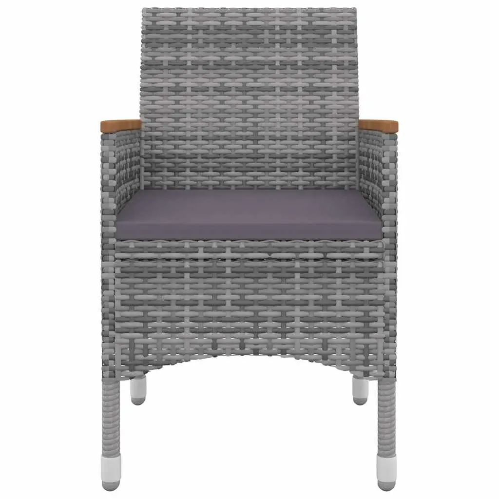 Garden Dining Set 5 Piece Outdoor Furniture Grey Weather Resistant PE Rattan Chairs Glass Table