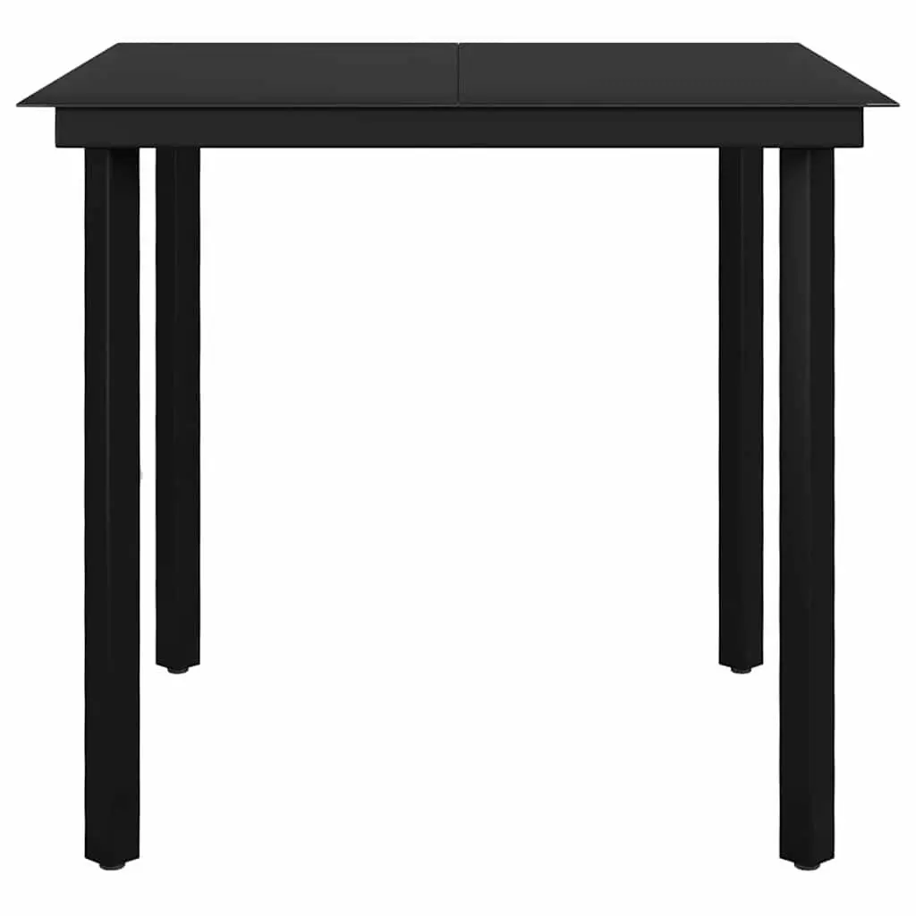 Garden Dining Set 5 Piece Outdoor Furniture Grey Weather Resistant PE Rattan Chairs Glass Table