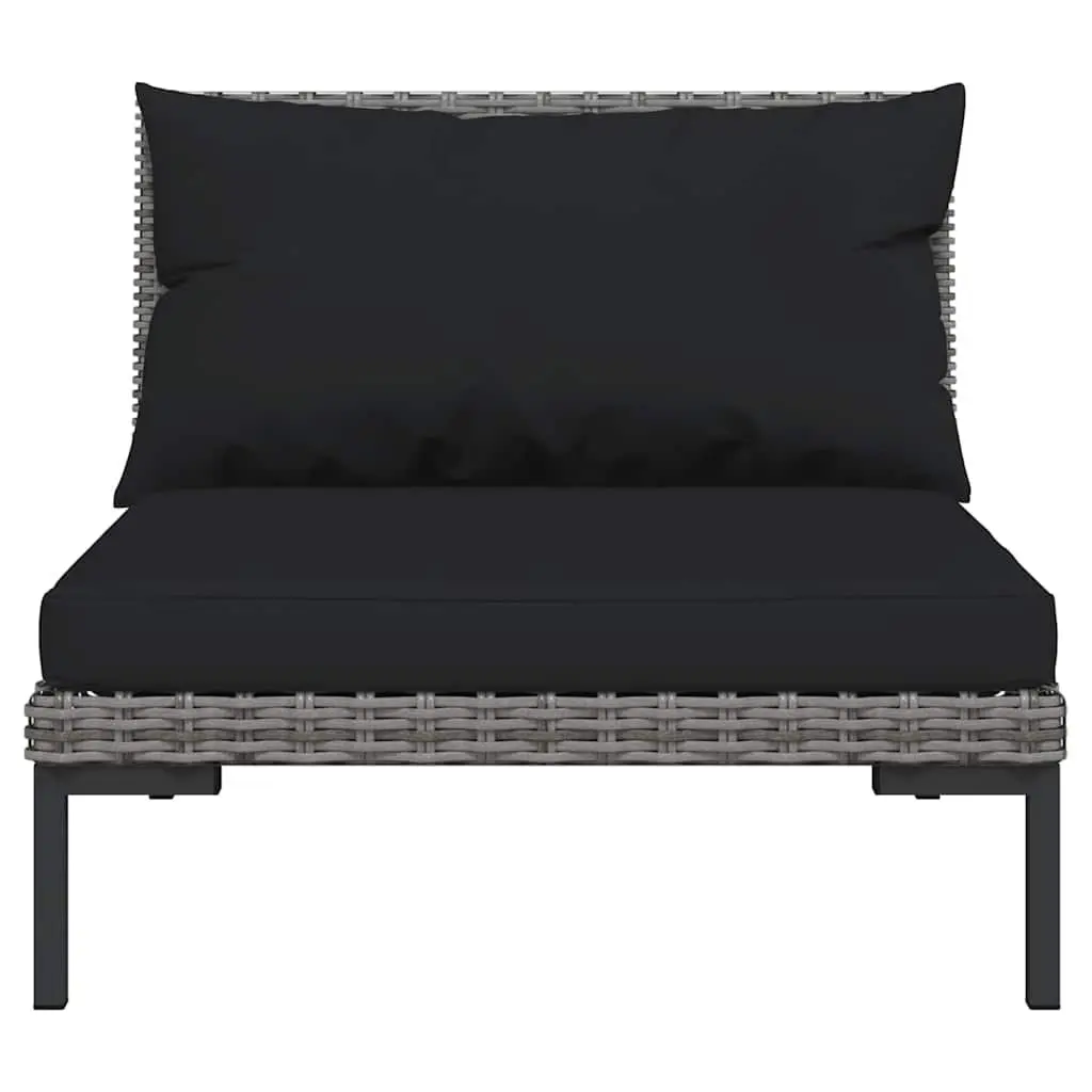 8 Piece Outdoor Garden Lounge Set with Cushions Weather Resistant Grey Rattan Sofa