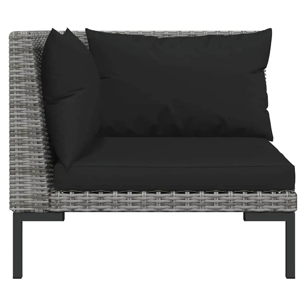 9 Piece Outdoor Garden Lounge Set Grey Rattan Weather Resistant Cushions