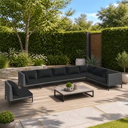 Enhance Your Outdoors with an 8-Piece Lounge Set in Grey