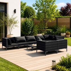 Enhance Your Outdoor Space with This 9-Piece Lounge Set