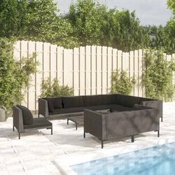 Enhance Your Outdoor Space with 10 Piece Garden Lounge Set Grey