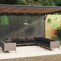 Enhance Your Outdoors with 9-Piece Lounge Set - Grey