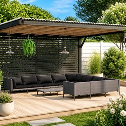 Enhance Your Outdoor Space with 11-Piece Lounge Set