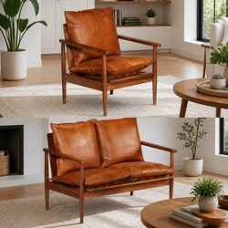 Enhance Your Living Space with a Brown Leather Sofa Set