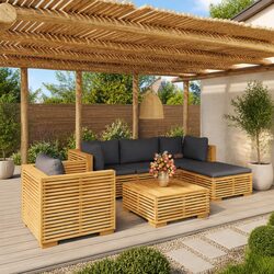 Transform Your Outdoor Space with This 6-Piece Lounge Set
