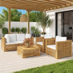 Transform Your Outdoor Space with This Teak Lounge Set