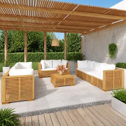 Elevate Your Outdoors with This 9-Piece Lounge Set