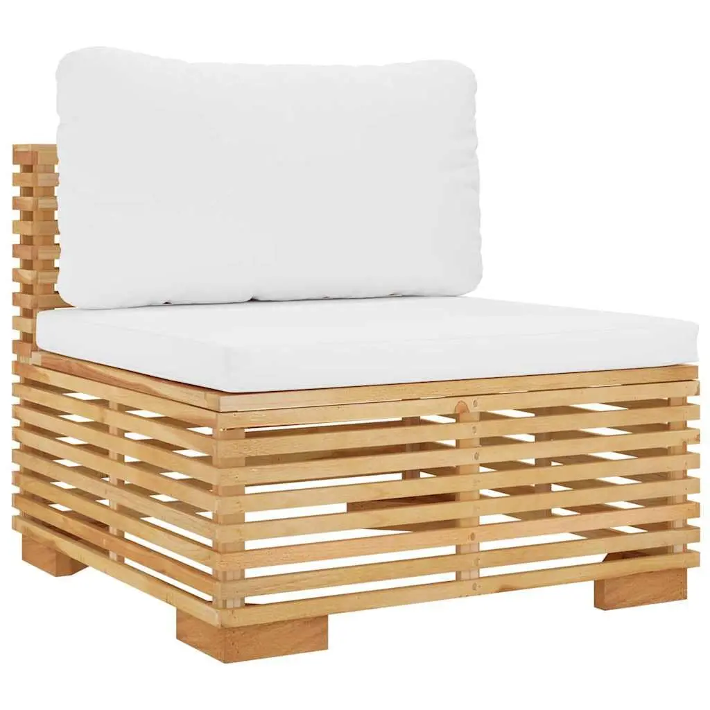 9 Piece Garden Lounge Set Solid Teak Wood Outdoor Furniture with Cushions Brown