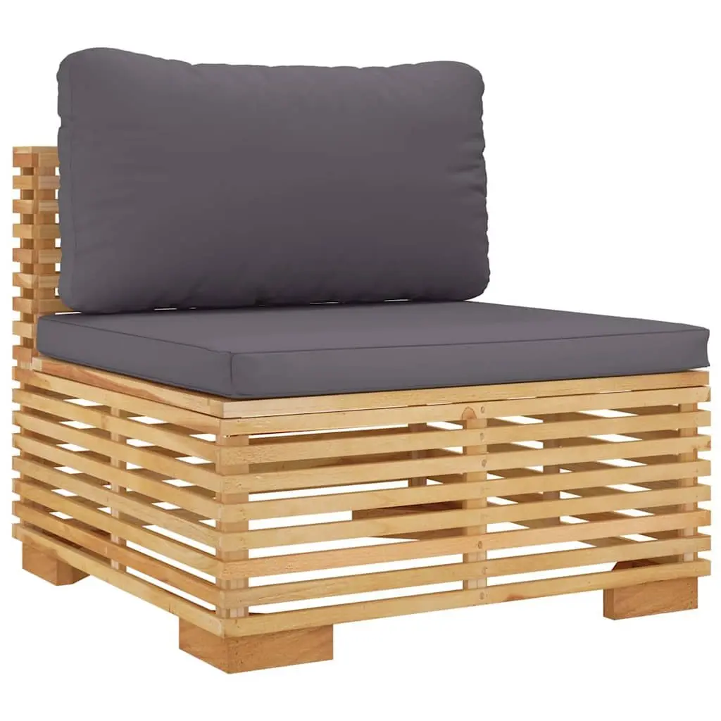 Garden Lounge Set 8 Piece Outdoor Furniture Teak Wood with Cushions Brown